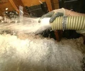 Blown in spray foam
