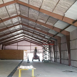 spray foam insulation installed in potato barn